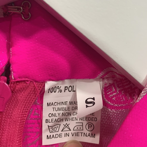 Vietnamese Ao Dai Fuchsia Women's High Collar Long Maxi Dress Size Small - Picture 10 of 11